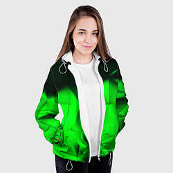 Куртка с капюшоном женская Кислотная абстракция кубы, цвет: 3D-белый — фото 2