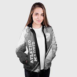 Куртка с капюшоном женская Atletico Madrid - grey gradient вертикально, цвет: 3D-черный — фото 2