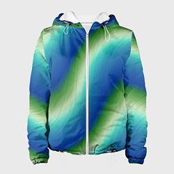 Куртка с капюшоном женская Морская волна арт, цвет: 3D-белый