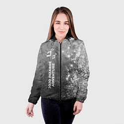 Куртка с капюшоном женская JoJo Bizarre Adventure - grey gradient по-вертикал, цвет: 3D-черный — фото 2