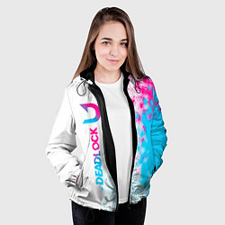 Куртка с капюшоном женская Deadlock neon gradient style по-вертикали, цвет: 3D-черный — фото 2