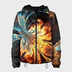Куртка с капюшоном женская Абстрактный фрактал, цвет: 3D-черный