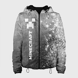 Куртка с капюшоном женская Minecraft - grey gradient по-вертикали, цвет: 3D-черный