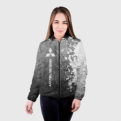 Куртка с капюшоном женская Mitsubishi - grey gradient по-вертикали, цвет: 3D-черный — фото 2