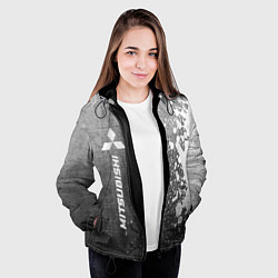Куртка с капюшоном женская Mitsubishi - grey gradient по-вертикали, цвет: 3D-черный — фото 2