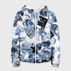 Куртка с капюшоном женская Персонажи из игры Майнкрафт, цвет: 3D-белый