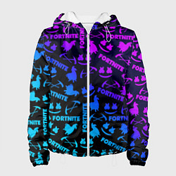 Куртка с капюшоном женская Фортнайт неон, цвет: 3D-белый
