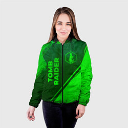 Куртка с капюшоном женская Tomb Raider - green gradient вертикально, цвет: 3D-черный — фото 2