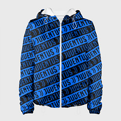 Куртка с капюшоном женская Ювентус паттерн фк, цвет: 3D-белый