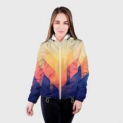 Куртка с капюшоном женская Abstract art - geometric shapes, цвет: 3D-белый — фото 2