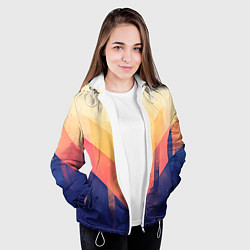 Куртка с капюшоном женская Abstract art - geometric shapes, цвет: 3D-белый — фото 2