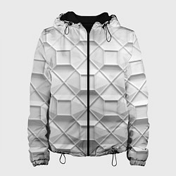 Куртка с капюшоном женская Бело серая геометрия, цвет: 3D-черный