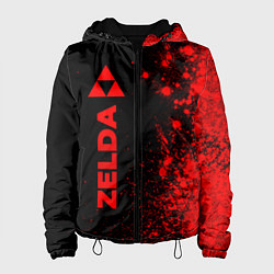 Куртка с капюшоном женская Zelda - red gradient по-вертикали, цвет: 3D-черный