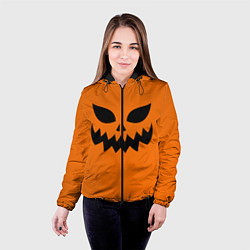 Куртка с капюшоном женская Злая тыква верх, цвет: 3D-черный — фото 2