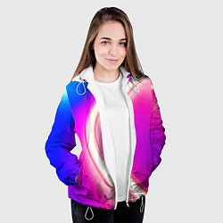 Куртка с капюшоном женская Неоновый свет текстура, цвет: 3D-белый — фото 2