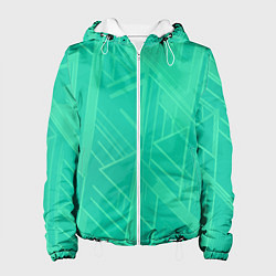 Женская куртка Мятный зелёный однотонный геометричный