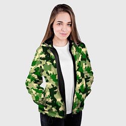 Куртка с капюшоном женская Коты на цветном камуфляже, цвет: 3D-черный — фото 2