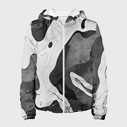 Куртка с капюшоном женская Камуфляж темный, цвет: 3D-белый