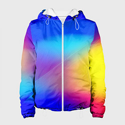 Куртка с капюшоном женская Линии геометрии градиент, цвет: 3D-белый