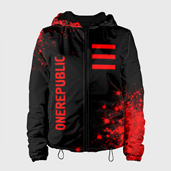 Куртка с капюшоном женская OneRepublic - red gradient вертикально, цвет: 3D-черный