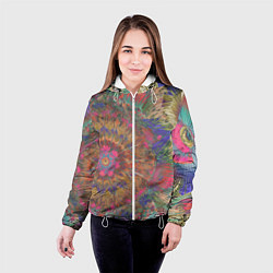 Куртка с капюшоном женская Калейдоскоп красок, цвет: 3D-белый — фото 2
