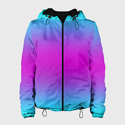 Куртка с капюшоном женская Градиент неоновые цвета, цвет: 3D-черный