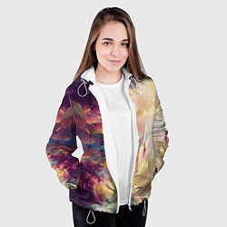 Куртка с капюшоном женская Слияние цветов, цвет: 3D-белый — фото 2
