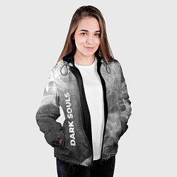 Куртка с капюшоном женская Dark Souls - grey gradient вертикально, цвет: 3D-черный — фото 2