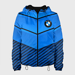 Куртка с капюшоном женская BMW geometry blue, цвет: 3D-черный
