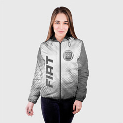 Куртка с капюшоном женская Fiat - white gradient вертикально, цвет: 3D-черный — фото 2