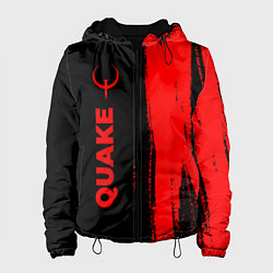 Куртка с капюшоном женская Quake - red gradient по-вертикали, цвет: 3D-черный