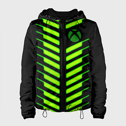 Куртка с капюшоном женская Xbox green line, цвет: 3D-черный