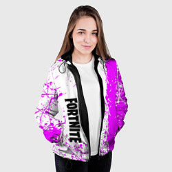 Куртка с капюшоном женская Fortnite pink color, цвет: 3D-черный — фото 2