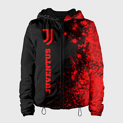 Куртка с капюшоном женская Juventus - red gradient по-вертикали, цвет: 3D-черный