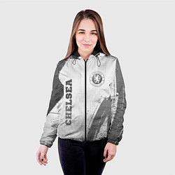 Куртка с капюшоном женская Chelsea - white gradient вертикально, цвет: 3D-черный — фото 2