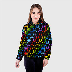 Куртка с капюшоном женская Marshmello pattern neon, цвет: 3D-черный — фото 2