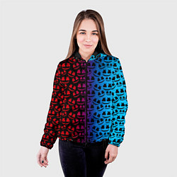 Куртка с капюшоном женская Marshmello gradient, цвет: 3D-черный — фото 2