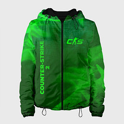 Куртка с капюшоном женская Counter-Strike 2 - green gradient вертикально, цвет: 3D-черный