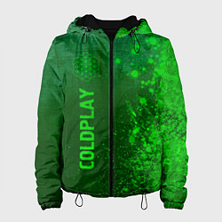 Куртка с капюшоном женская Coldplay - green gradient по-вертикали, цвет: 3D-черный