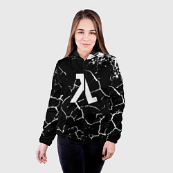 Куртка с капюшоном женская Half life pattern краски, цвет: 3D-черный — фото 2