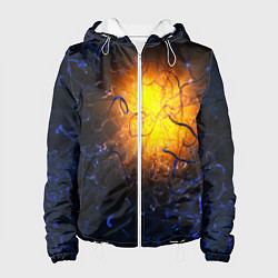 Куртка с капюшоном женская Абстракция зарождение звезды, цвет: 3D-белый