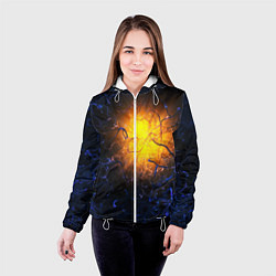 Куртка с капюшоном женская Абстракция зарождение звезды, цвет: 3D-белый — фото 2
