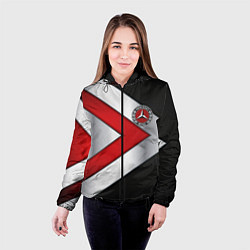 Куртка с капюшоном женская Mercedes benz carbon metal, цвет: 3D-черный — фото 2