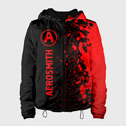 Куртка с капюшоном женская Aerosmith - red gradient по-вертикали, цвет: 3D-черный