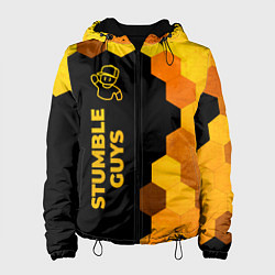 Куртка с капюшоном женская Stumble Guys - gold gradient по-вертикали, цвет: 3D-черный