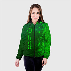 Куртка с капюшоном женская The Callisto Protocol - green gradient по-вертикал, цвет: 3D-черный — фото 2