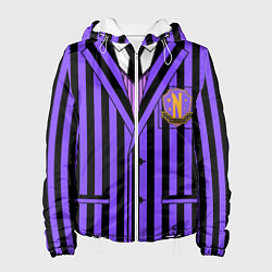 Куртка с капюшоном женская Академия Невермор фиолетовый верх, цвет: 3D-белый