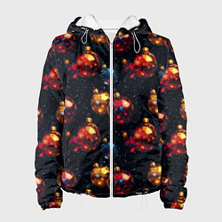 Женская куртка Новогодние шары паттерн