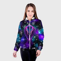 Куртка с капюшоном женская Космическая кобра, цвет: 3D-белый — фото 2