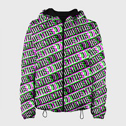 Куртка с капюшоном женская Juventus glitch pattern, цвет: 3D-черный